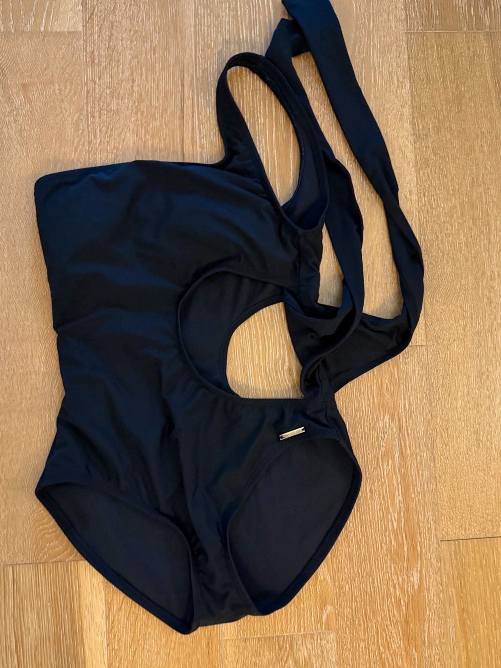 Vince Camuto Black One-Piece Swimsuit with Tie Straps used